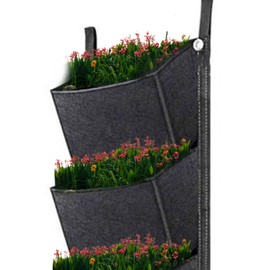 Ejoyous Wall Planting Grow Bags, 6 Pockets Hanging Planting Growth Bag Gardening Vertical Greening Flower Container for Tomatoes, Herbs, and Vegetables (Black)