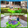 HYES Turtle Sandbox with Lid, Sand Pit with Adjustable Umbrella