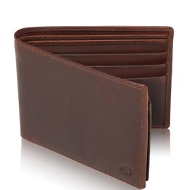 Slim Bifold Wallets for Men RFID - Front Pocket Leather Small Mens Wallet with ID Window Box Gifts for Men