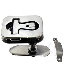 SeaLux Heavy Duty Marine Grade 316 Stainless Steel Compression Rectangular Flush Mount Hatch Lift Handle (Flange: 3" x 2-1/2")