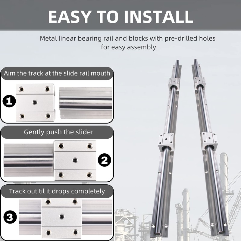 ANWOK Linear Rails and Bearings Linear Rail Guide 2X SBR12-1000mm
