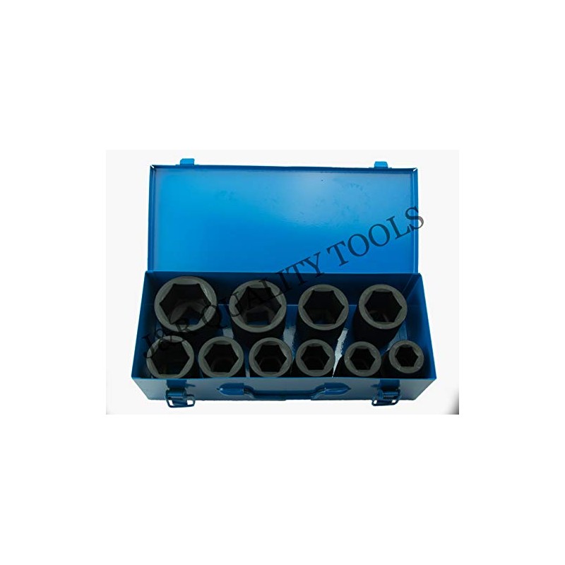 VCT 1" Drive Deep Impact Socket Set, Metric, CrV, 6-Point,