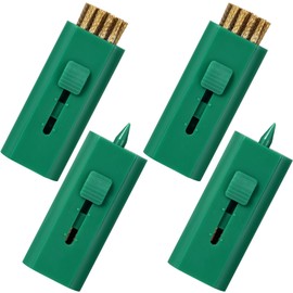 PAGOW 4 Pack Pocket Retractable Golf Club Cleaner Brush, Double Sided Golf Club Brush Groove Cleaner, Portable Golf Club Cleaning Wire Brush Tool, Must Have Golf Bag Accessories Golf Gifts (Green)