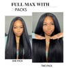 Pobokix Kinky Straight Clip in Hair Extensions Real Human Hair