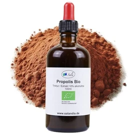 Sala Propolis Solution 10% Alcohol-Free Organic Extract, Suitable for Children and Animals, 100 ml Pipette
