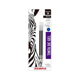 Zebra Repuesto JK Para Bolígrafos De Tinta Gel G-301 Punto Mediano (0.7 mm) Blíster 2 Piezas Color Azul.