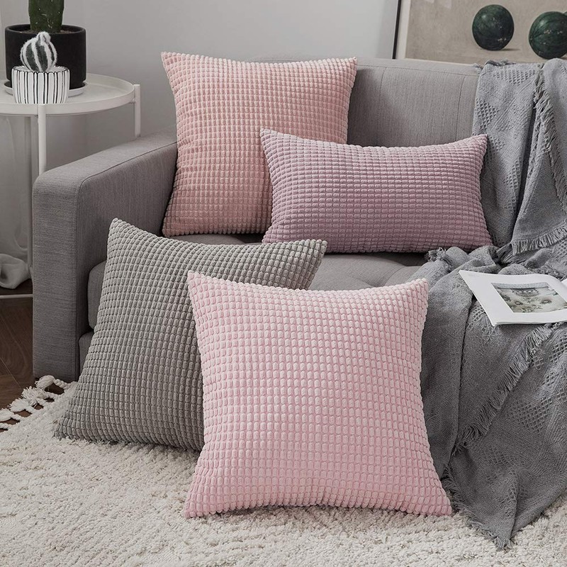 Miulee Set of 2 Corduroy Velvet Soft Cushion Covers -