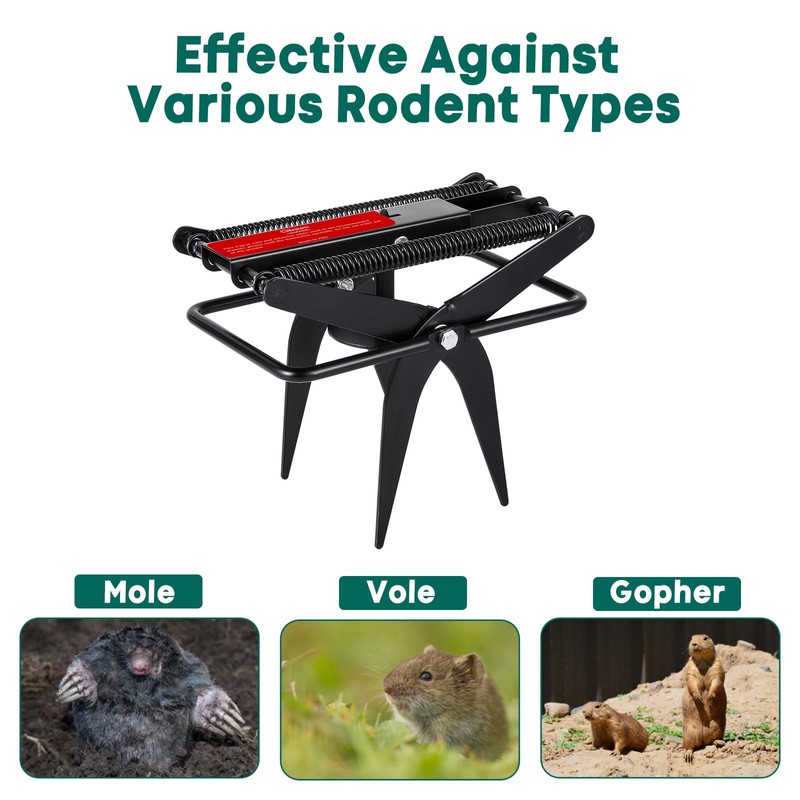 Garsum Mole Traps That Kill, EasySet Eliminator Black Scissor Traps,