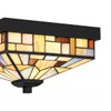 2-Light Tiffany Style Flush Mount Ceiling Light, Matte Black Finish