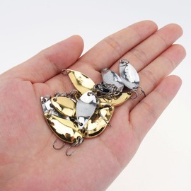 Feliz día de la compra: 12 señuelos de pesca duros de metal, cucharas de pesca, cebos duros de metal, señuelos de pesca, con gancho de acero de alto carbono, apto para lubinas y truchas en agua salada y agua dulce