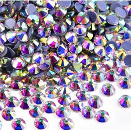 Jollin 6528pcs Hotfix Crystal Flatback Rhinestones Glass Diamantes Gems for Crafting Art Crafts Decorations Clothes Shoes SS6~SS30 Crystal AB
