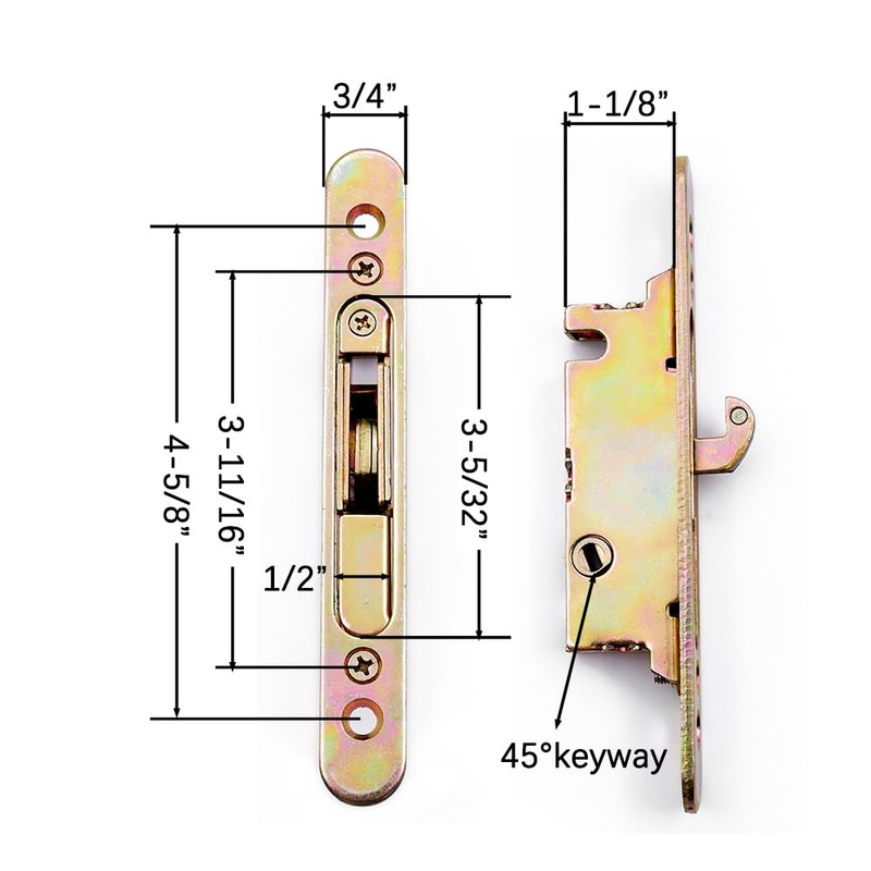 DECEBALUS Sliding Glass Patio Door Handle Set with Mortise Lock