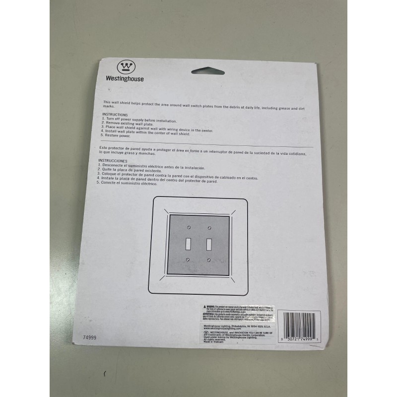 Westinghouse Plastic Wall Shield for 2 Gang Wall Protector Plate