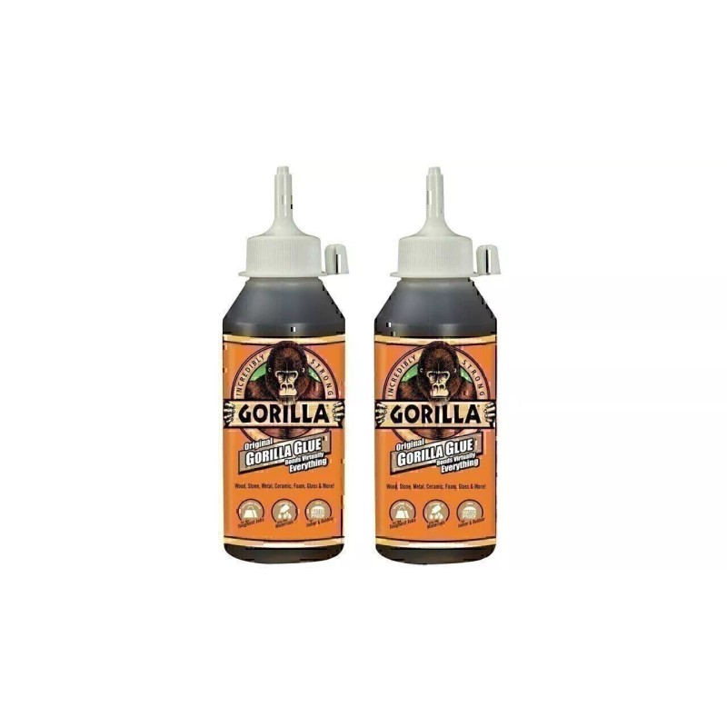 Gorilla Original Waterproof Polyurethane Glue, 8 ounce Bottle, Brown, (Pack...