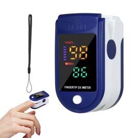 Finger Pulse Oximeter,Led Spo2 Monitor for Adults & Kids,Oxygen Monitor Finger Adults,Accurate Blood Oxygen Saturation Meter with Hanging Chain for Home/Travel/Hospital Use(Blue)