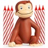 Curious George Cake Topper with 6 Candles - Premium Quality