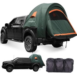 LIBERRWAY Truck Bed Tent, 5.5-5.8 FT Pickup Truck Tent with Rainfly and Waterproof PU2000mm Double Layer 2-Person TruckTents for Camping Outdoor Traveling-Green, Green,Orange