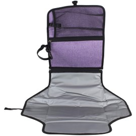 BODHI Baby Portable Water Resistant Diaper Changing Pad & Diaper Changing Kit Travel Bag Baby Station On The Go, Purple Chambray
