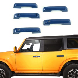 Jeliker Door Handle Inserts Trim Cover Tailgate Handle Cover Compatible with Ford Bronco 2021 2022 2023 - Current Exterior Accessories Blue 5 PCS (NOT fit for Bronco Sport Model)
