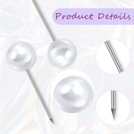 150 PCS Pearl Push Pins Pearl Pins for Bouquets Sewing Pins for Fabric Round Short World Map Pin Board Cork Boards Decorative Thumb Tacks for Sewing Craft Wedding Holiday DIY Accessories