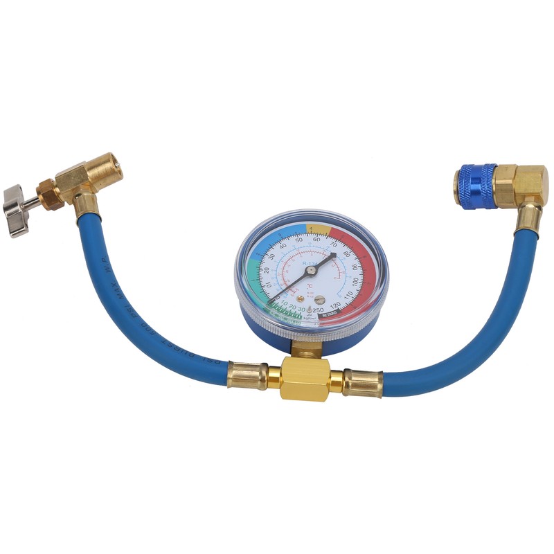 Car R134A Air Conditioning Coolant Hose Pressure Gauge 0‑250psi Fluoridize