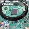 OukaiPDOK Magnifying Glass with Light and Stand 10x Magnifying Flexible