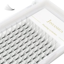 JINYANHUA Premade Eyelash Fans Extension 8-15mm Length 4d/5d/6d/7d/8d 0.07mm Short Stem Handmade Fans Premade Professional Eyelash Extensions Faux Mink (9mm, 6D-0.07-D)