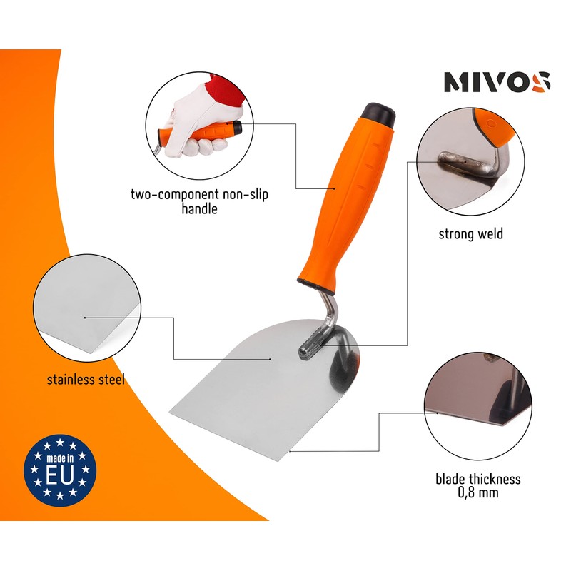 Mivos Plastering Trowel Set 4 Pieces - 60 mm 80