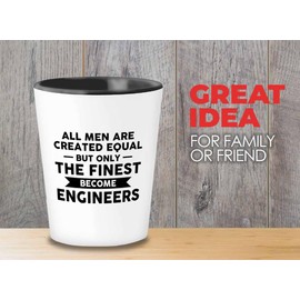 Luxe Gifting Mechanical Engineer Shot Glass 1.5oz -Men Equal The Finest Engineers - Car Enthusiast Car Lover Men Father's Day Driver Repairmen Metal Worker Husband Car Collector