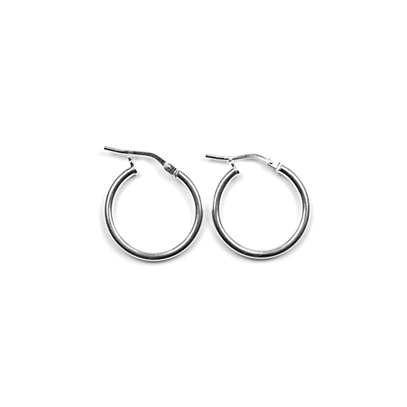 Arranview Jewellery Silver Hinged Heavy Weight Hoop Sleeper Earring (18mm)
