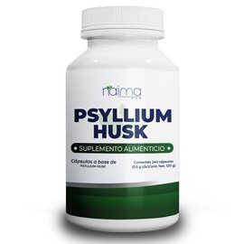 NAIMA Psyllium Husk, 240 Cápsulas | Suplemento Alimenticio, 100% Fibra Natural | Apoyo Digestivo y Regulación Intestinal | Alimentación Balanceada | Sin Aditivos ni Rellenos
