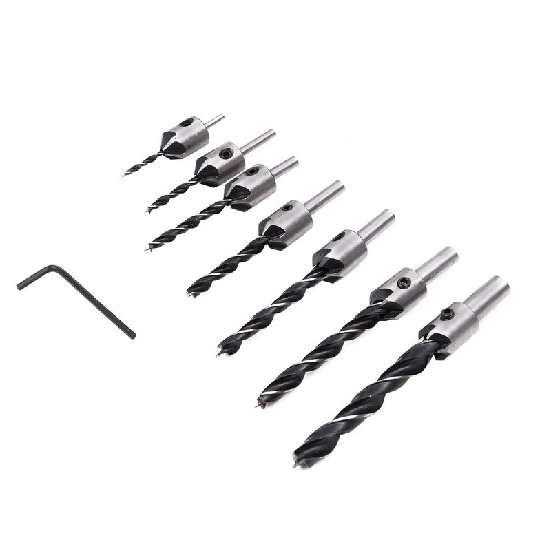 ZONADAH 7pcs in set HSS Countersink Drill Bits Set Woodworking