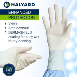HALYARD Surgical Gloves Sterile Polyisoprene Individually Wrapped Pairs Powder Free Medical Disposable Gloves, 9.4 mil, Size 9.0 XL, White, SGL95090 (Box of 50 Pairs - 100 Total)