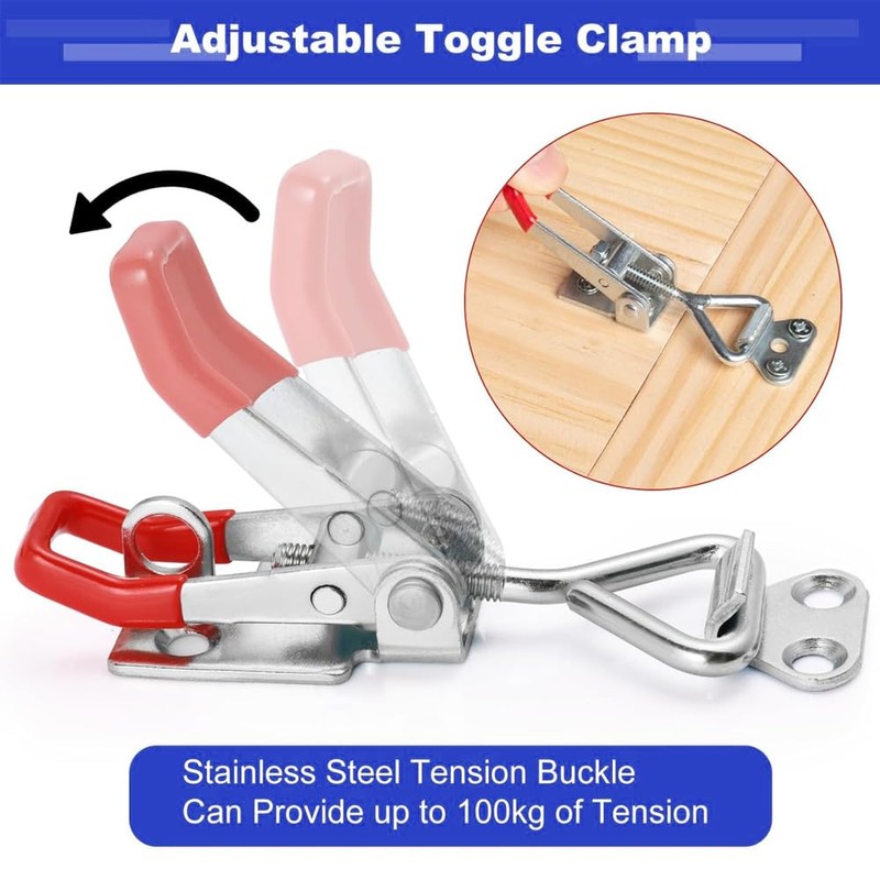 Jyvlucient Toggle Latch 12PCS Toggle Catch Latches Metal Toggle Clamp