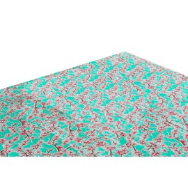 Alux Oilcloth Table Cloth - Waterproof Wipeable Tablecloths - Non-Fading Plastic Table Cover with Better Than Flannel Backing - Sakura Cherry Blossoms Teal (55x90in Rectangle)