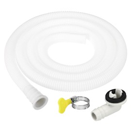 PATIKIL 5ft Air Conditioner Drain Kit, Universal Drain Connector AC Drain Hose with Clamp for Mini-Split Window AC Unit Faucet, White