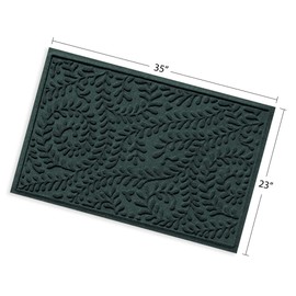 Bungalow Flooring Bungalow Flooring Waterhog Door Mat, 2' x 3' Made in USA, Durable and Decorative Floor Covering, Skid Resistant, Indoor/Outdoor, Water-Trapping, Boxwood Collection, Evergreen