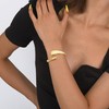 ORAZIO Gold Bangles for Women - 14K Gold Plated Cuff