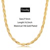 Tewiky Herringbone Necklace for Women Dainty 14k Gold Snake Chain