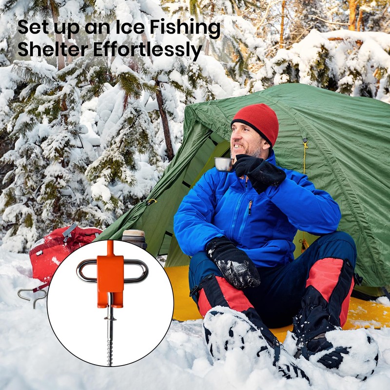 Pristis Ice Anchor Tool Kit, Ice Fishing Tent Stakes Nails