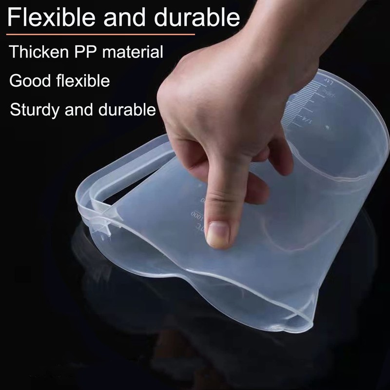 DARENYI 2 Pcs Plastic Measuring Jugs 1L, Large Plastic Measuring