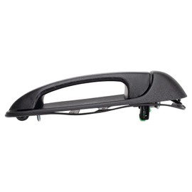 TRQ Rear Left Exterior Door Handle Black Drivers Side Compatible with 2005-2010 Dodge Dakota 2002-2008 Ram 1500 2003-2009 Ram 2500 Ram 3500 2006-2009 Mitsubishi Raider 2011 Ram CH1520109