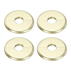 uxcell 4pcs Wall Split Flange 80mm / 3.1" OD Escutcheon Plate ABS Round Self-Adhesive Plumbing Cover Plates for 22mm / 0.9" Dia Water Pipe Faucet Decoration Accessories, Gold