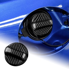 AIRSPEED for Subaru Universal Gas Tank Door Cover Sticker Fuel Tank Cap Cover Carbon Fiber Trim Molding for Subaru Impreza XV Crosstrek WRX Outback Forester, Black