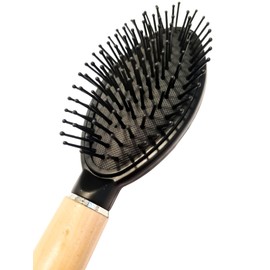 Super Mundo 96335 Professional Scoop Brush Plastic Brush for Straightening and Drying Hair with Wooden Handle