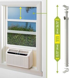 Ideal Security Window or Patio Door Security Bar with Child-Proof Lock, Extendable, White (15.7-26.75 Inches)
