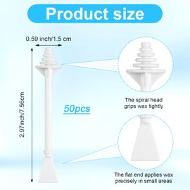 Qianyu 50 Pcs Nose Waxing Sticks Hair Waxing Applicator with Disposable Spatulas, Painless Nostril Cleaning Hair Removal Tool for Men Women Nose Ear Face