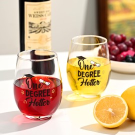 Futtumy One Degree Hotter Wine Glass 17 Oz, Graduation Gifts for Her, College Graduation Gifts for Women, Funny Graduation Gifts for Masters Degree High School Middle School College PHD