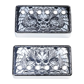 OVSAL Pack of 2 Brass Humbucker Pickup Cover Neck/Bridge Pole Spcing 50mm/52mm Magic style Guitar Pickup Covers for Lp Les Paul Electric Guitar Replacement Parts Chrome