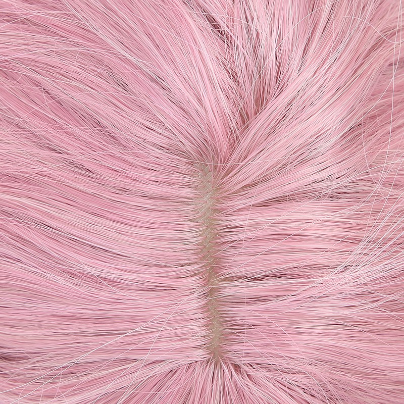 LC210-1 Curly Wavy Wig Pink Pastel Short Bob Synthetic Wigs